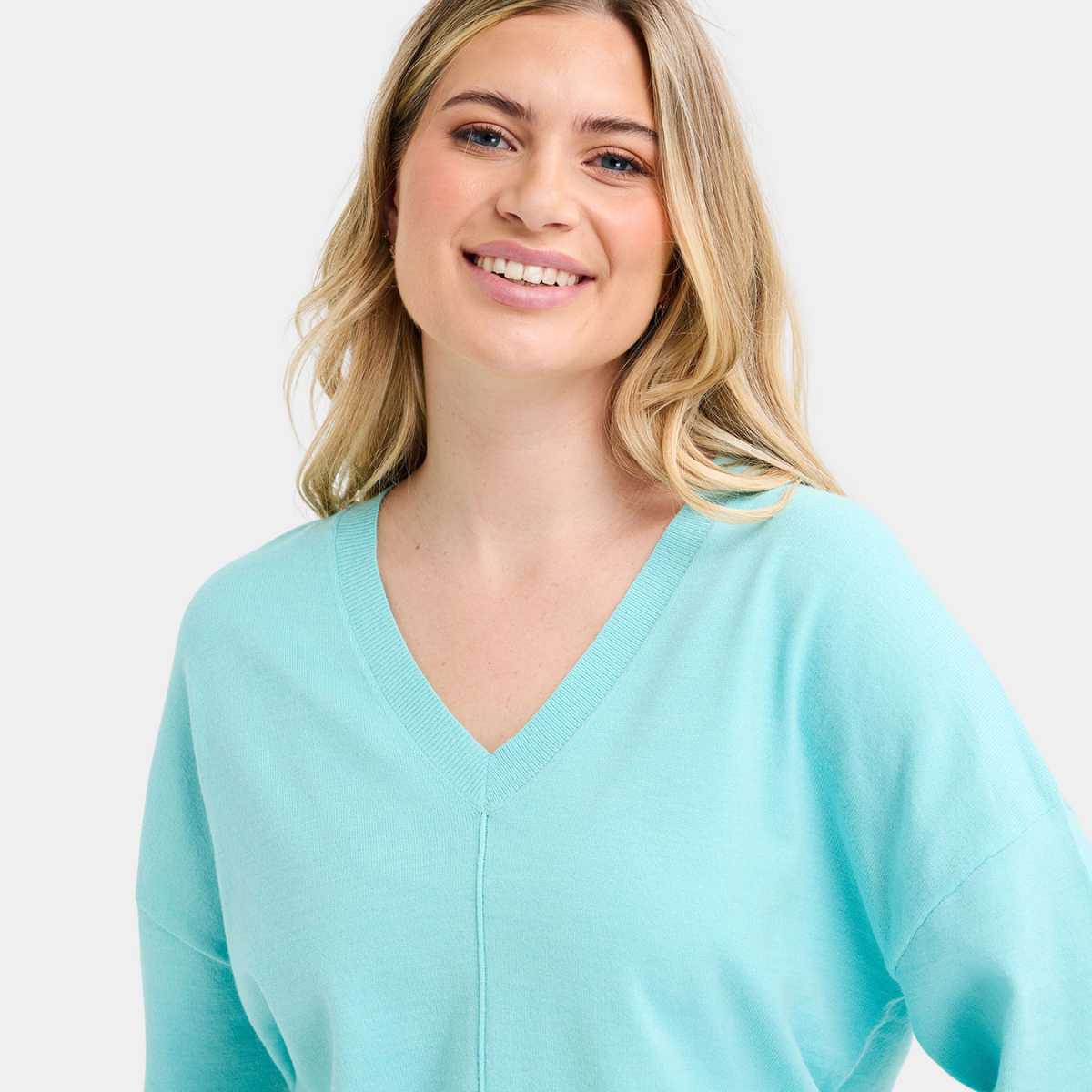 Ladies Plain V Neck Jumper
