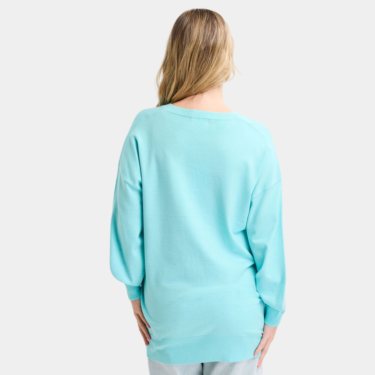 Ladies Plain V Neck Jumper