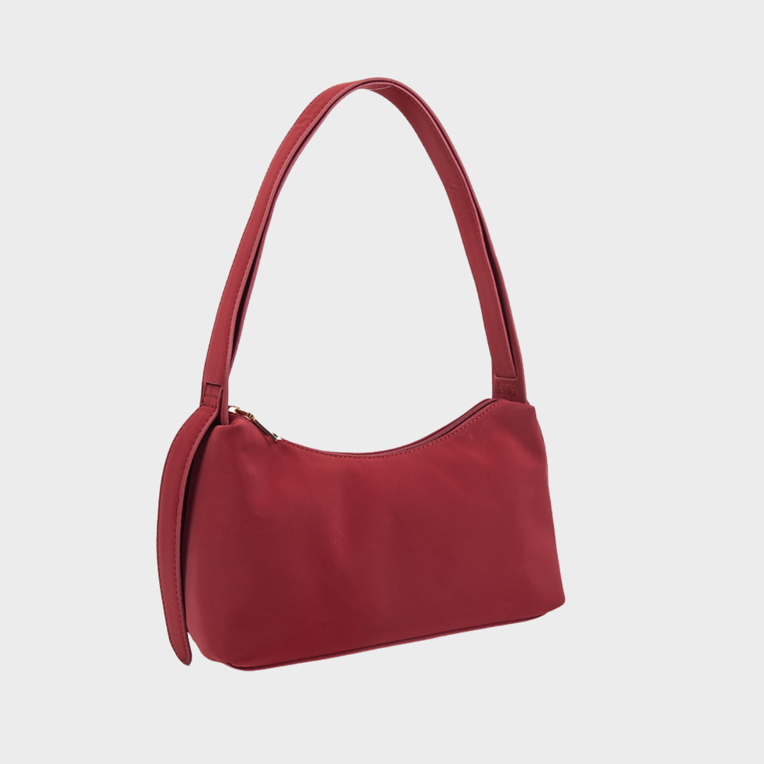 Red Mini Curved Shoulder Bag