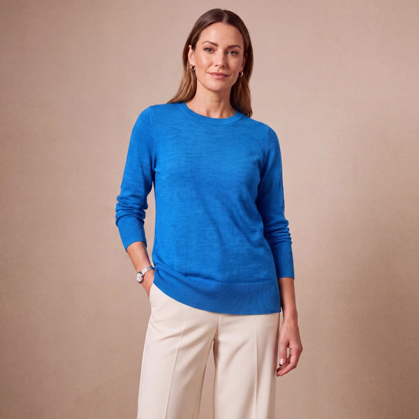 Ladies Blue Crew Jumper