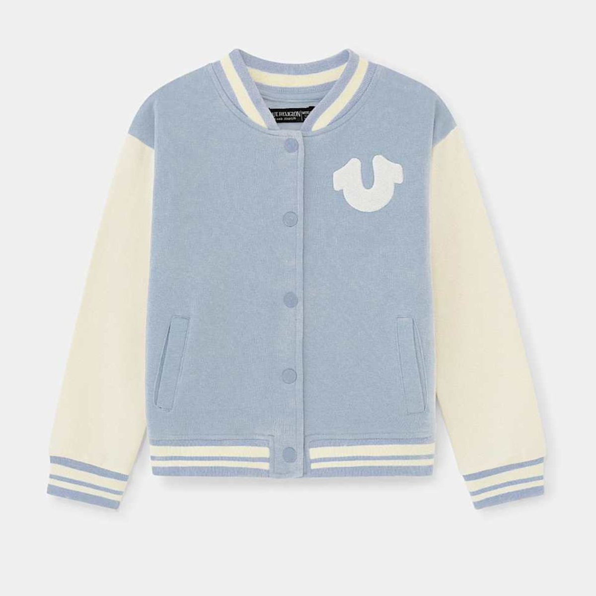 Girls Blue True Religion Varsity Jacket