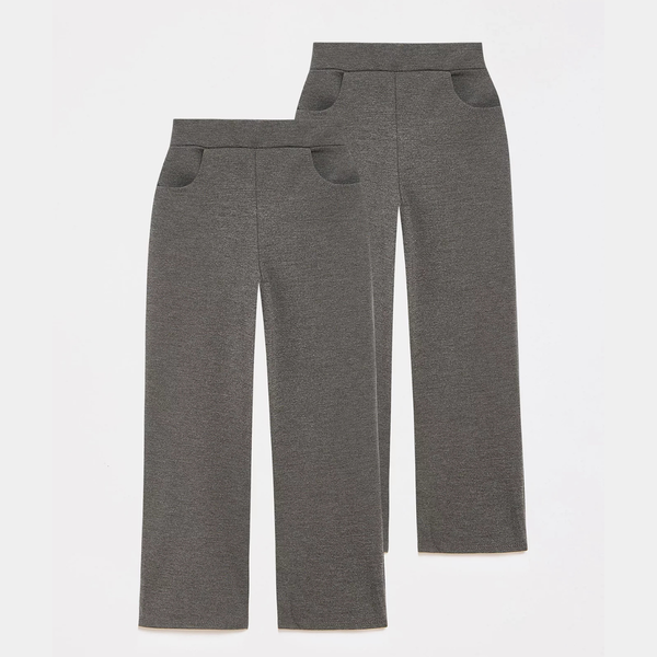Girls Wide Leg 2pk School Trouser