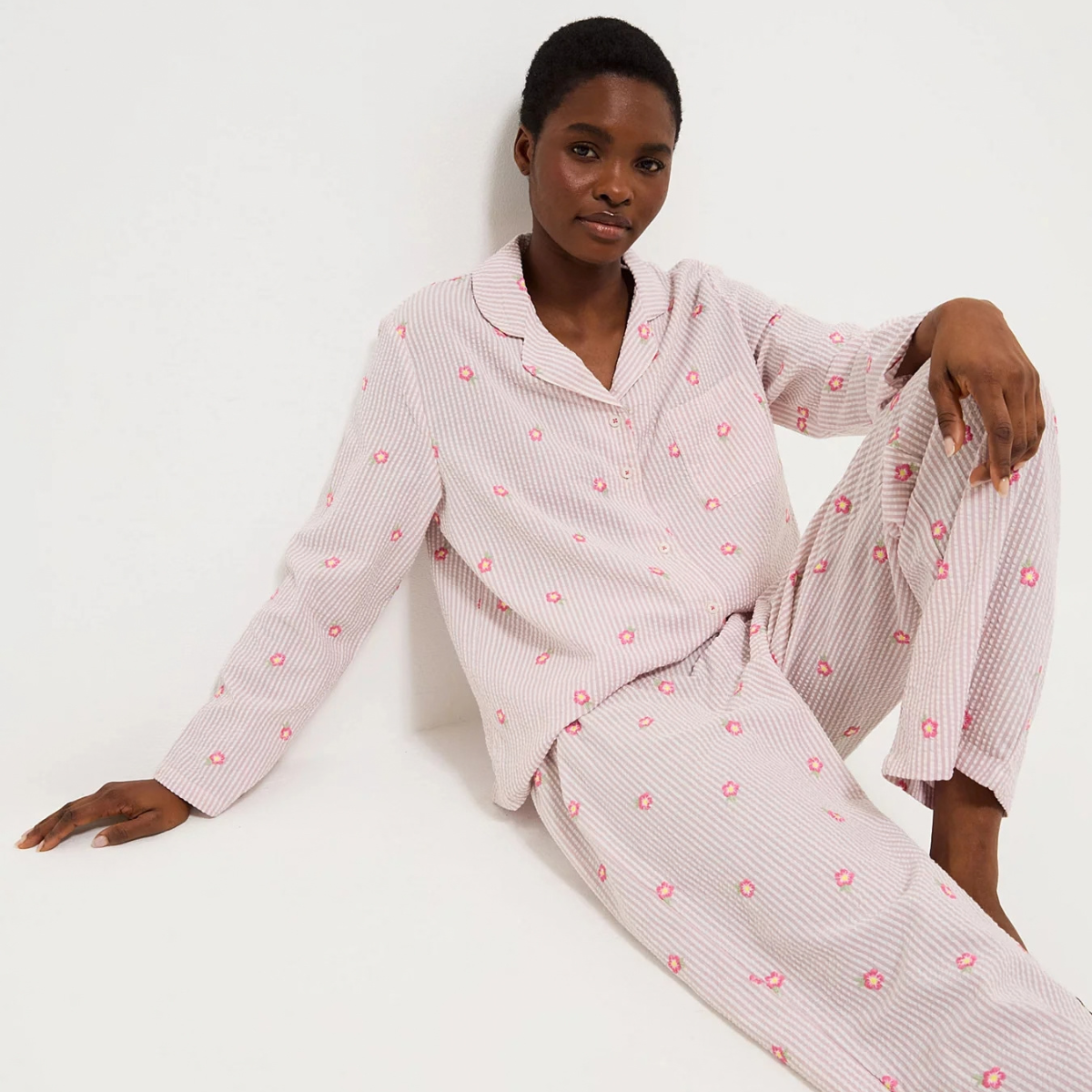Ladies Floral Stripe Pj