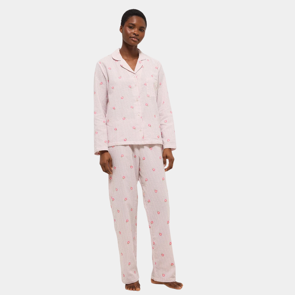 Ladies Floral Stripe Pj