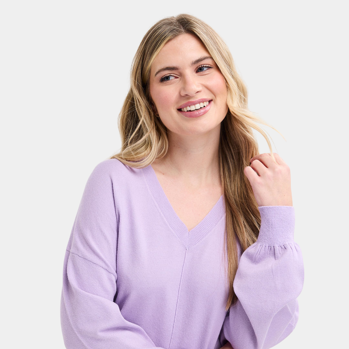 Ladies Plain V Neck Jumper