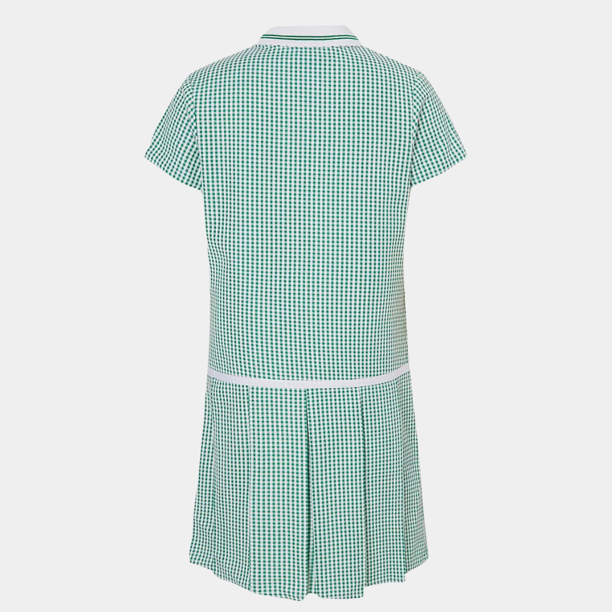Girls Collar Gingham Zip Up 2pk School Dress