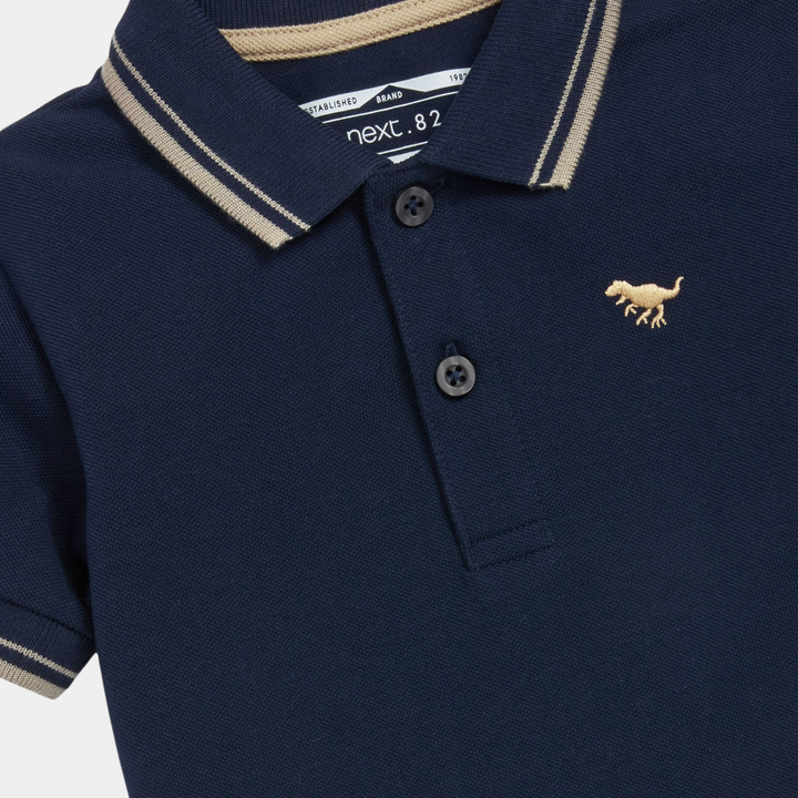 Boys Tipped Collar Dino Polo