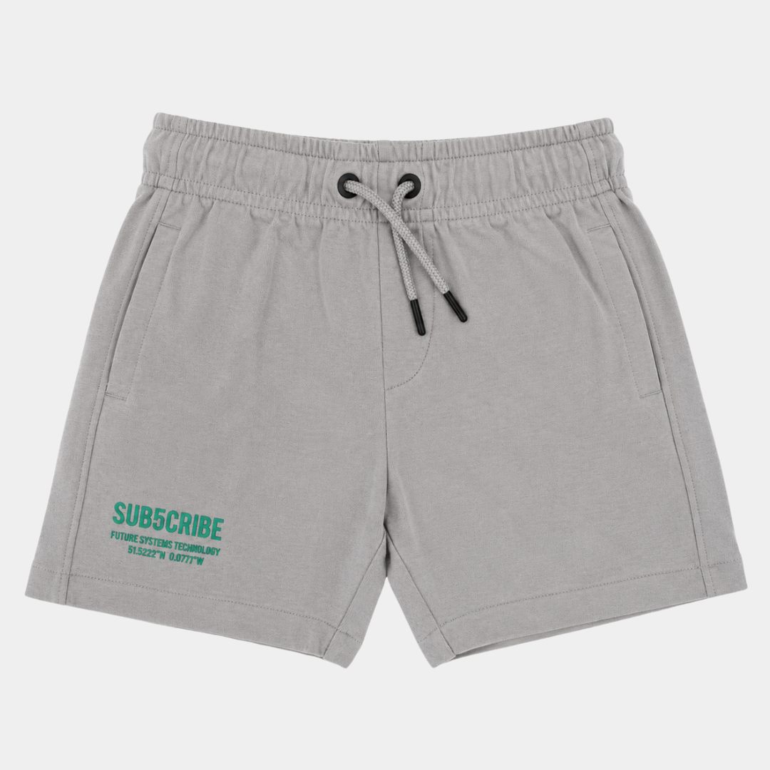 Green Subscribe Printed Jersey Shorts
