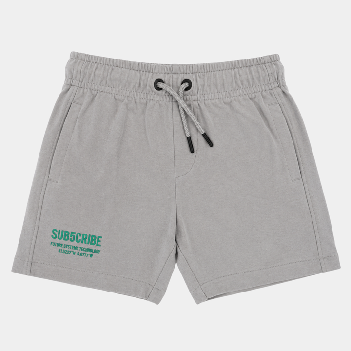 Green Subscribe Printed Jersey Shorts