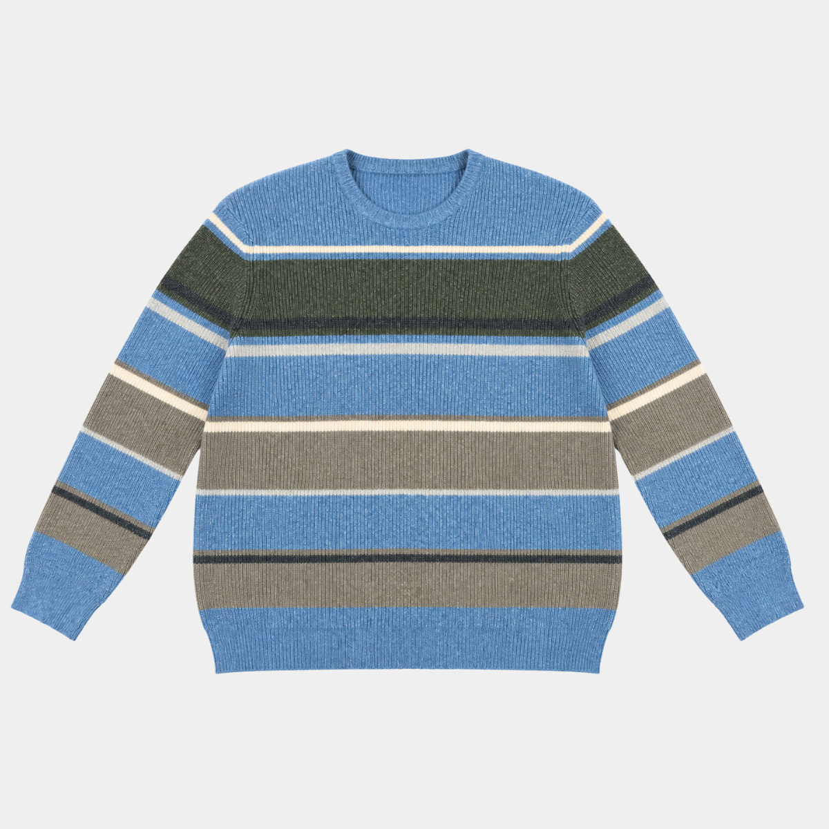 Mens Striped Crew Neck Jumper