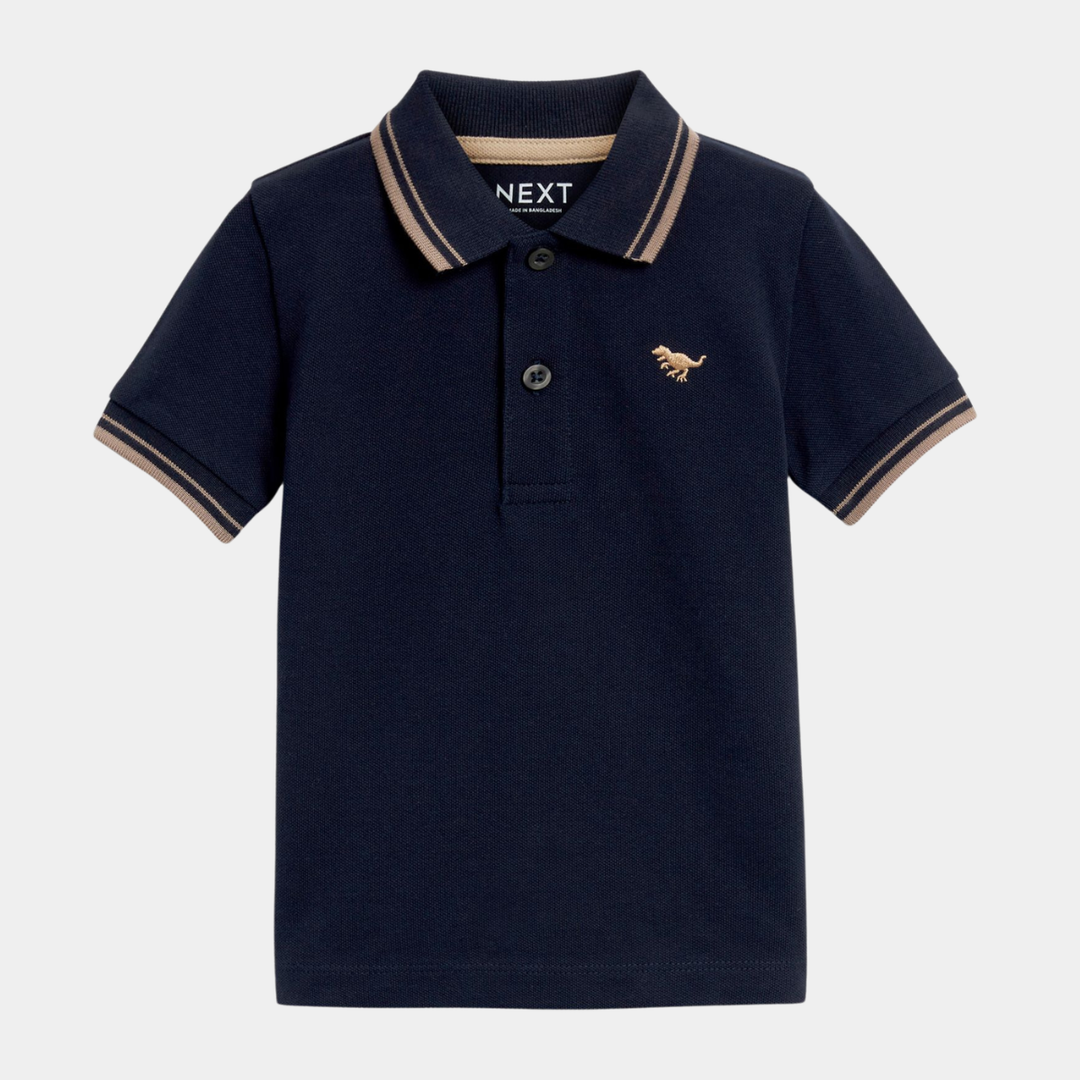 Boys Tipped Collar Dino Polo