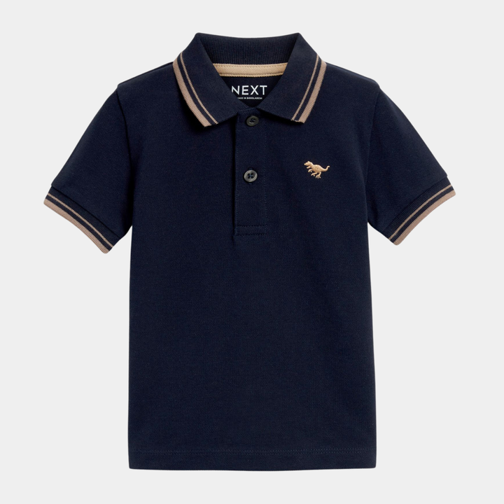 Boys Tipped Collar Dino Polo