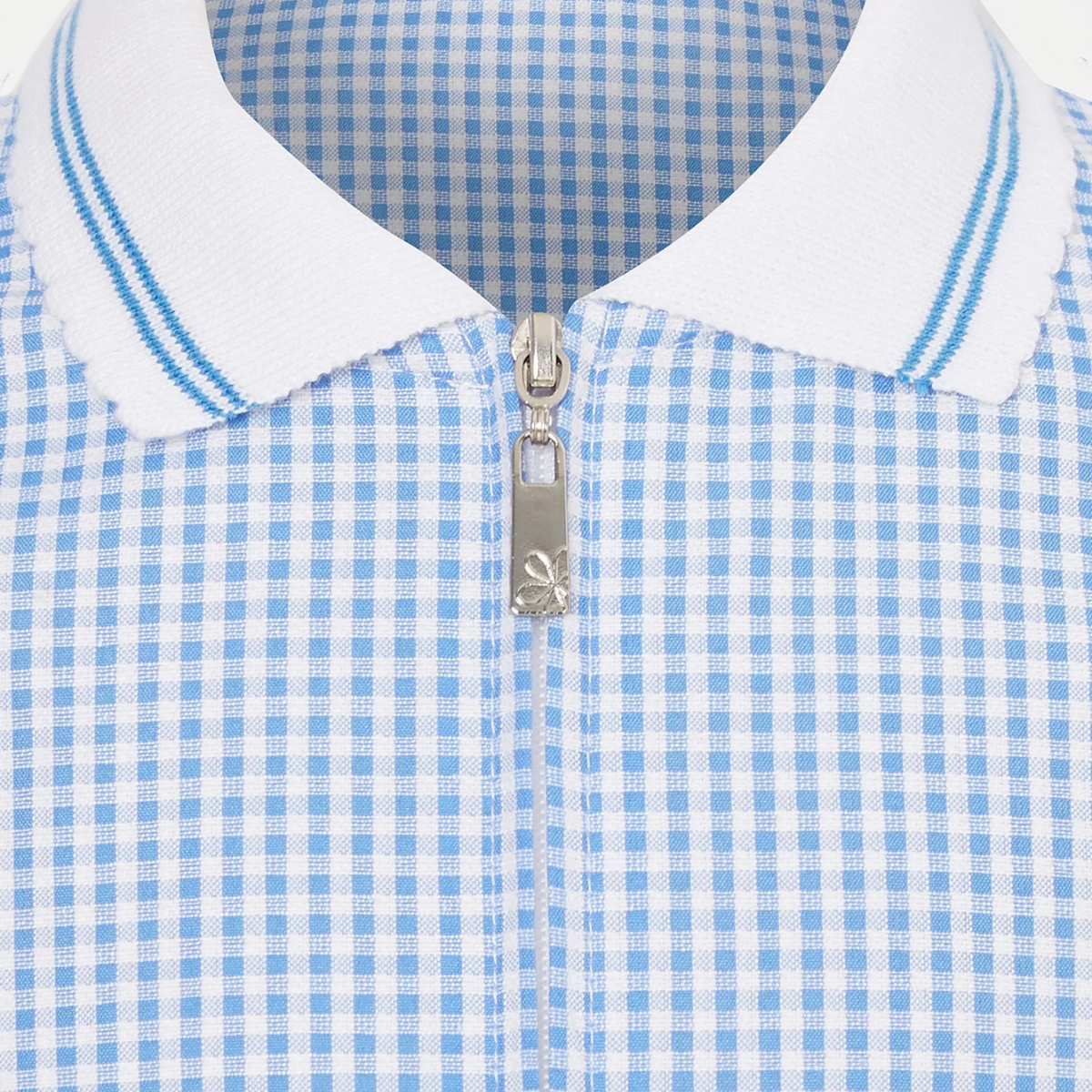 Girls Collar Gingham Zip Up 2pk School Dress