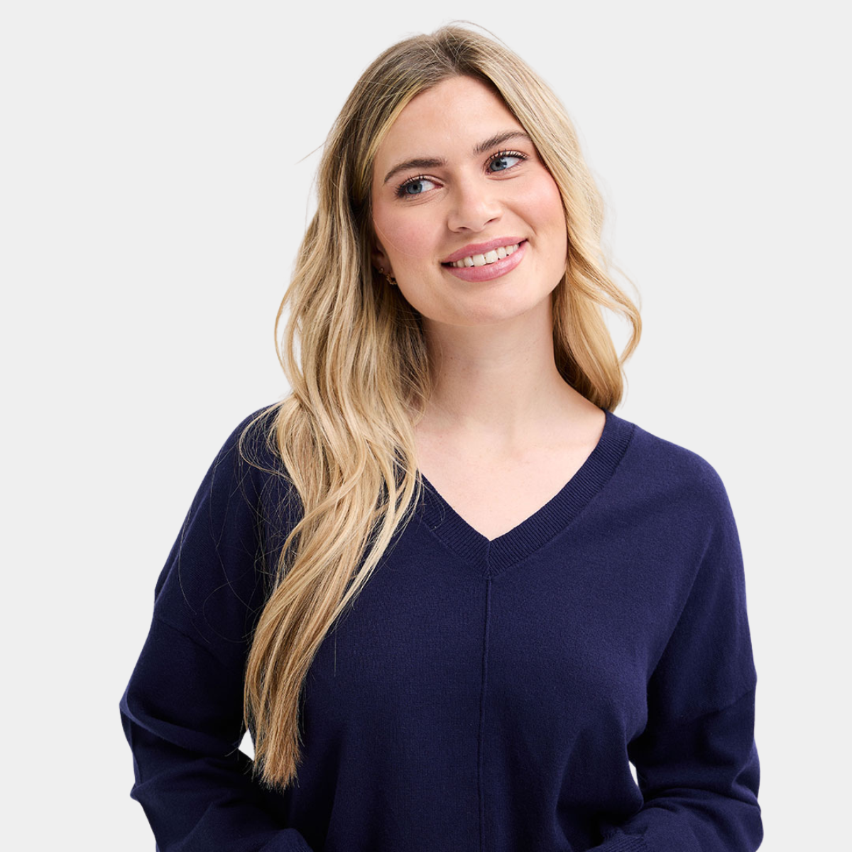 Ladies Plain V Neck Jumper