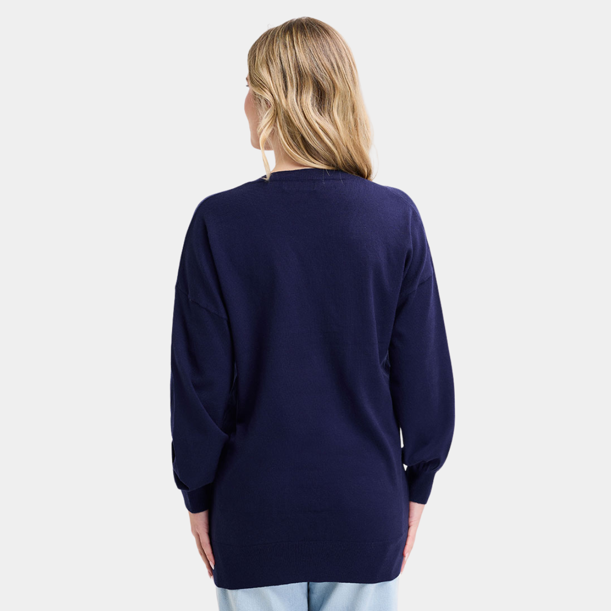 Ladies Plain V Neck Jumper