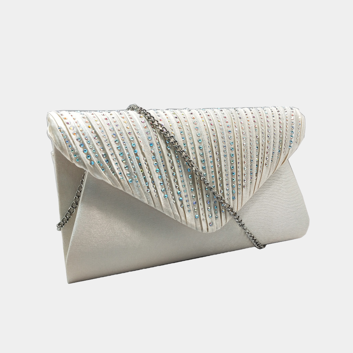 Ivory Diamante Clutch Bag