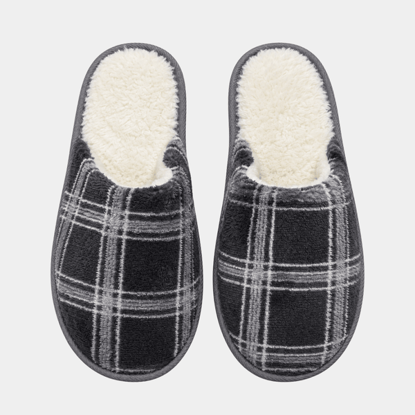 Sleepdown Mens Checked Mule Slippers from You Know Who's