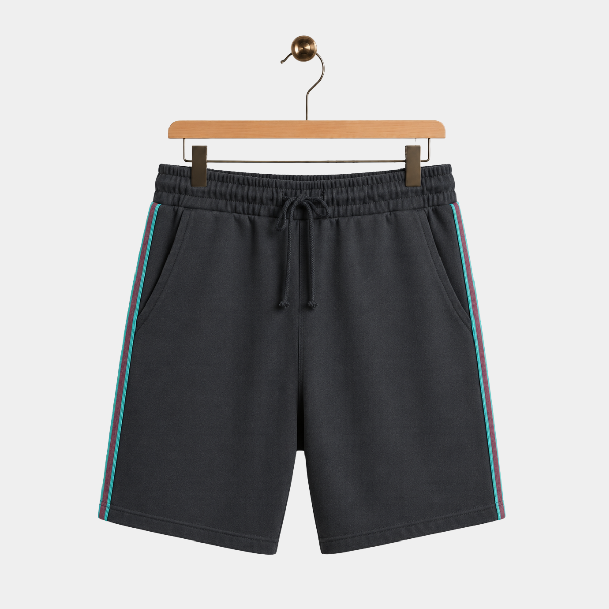 Kids Charcoal Stripe Jersey Shorts