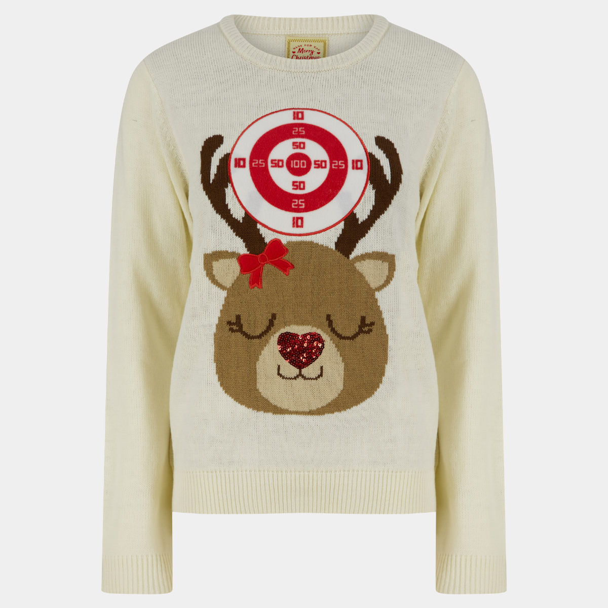 Ladies Reindeer Target Jumper