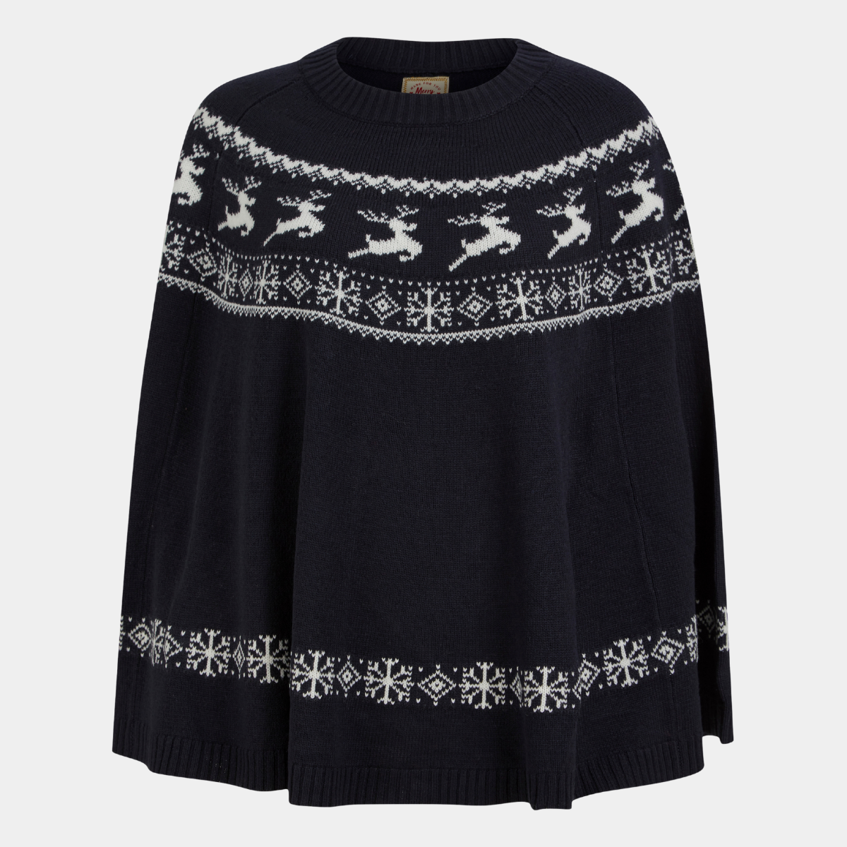 Ladies Reindeer Round Poncho