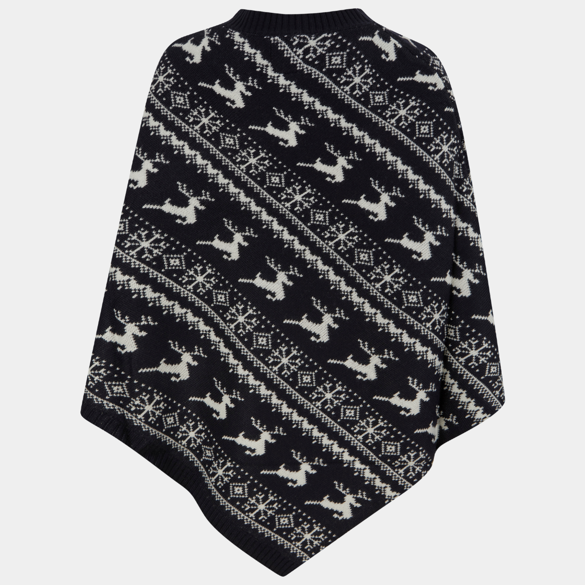Ladies Reindeer Pointed Poncho