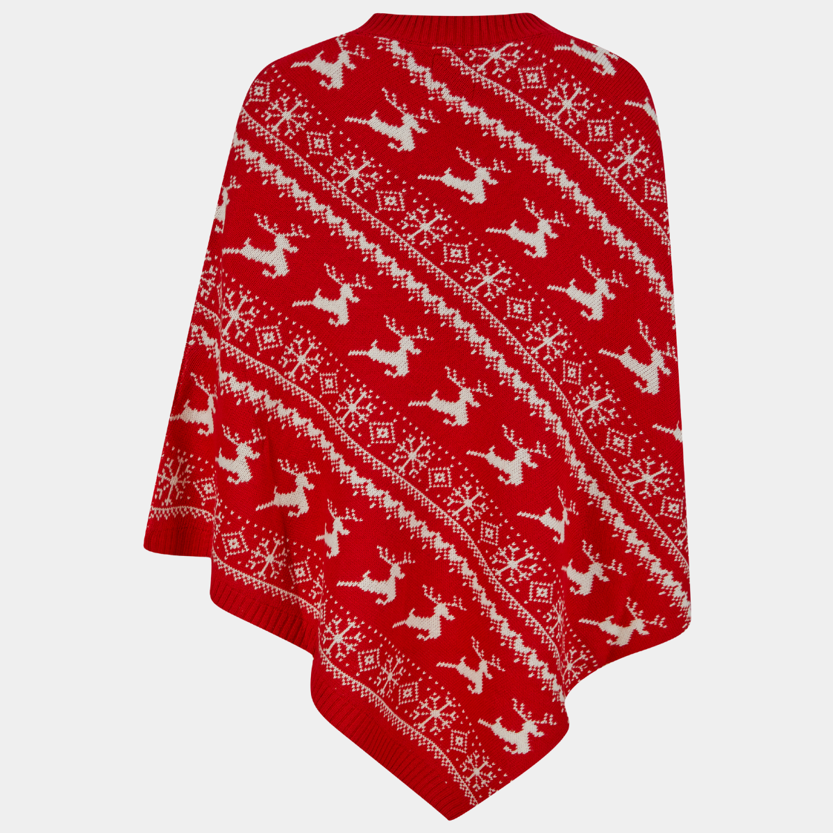 Ladies Reindeer Pointed Poncho