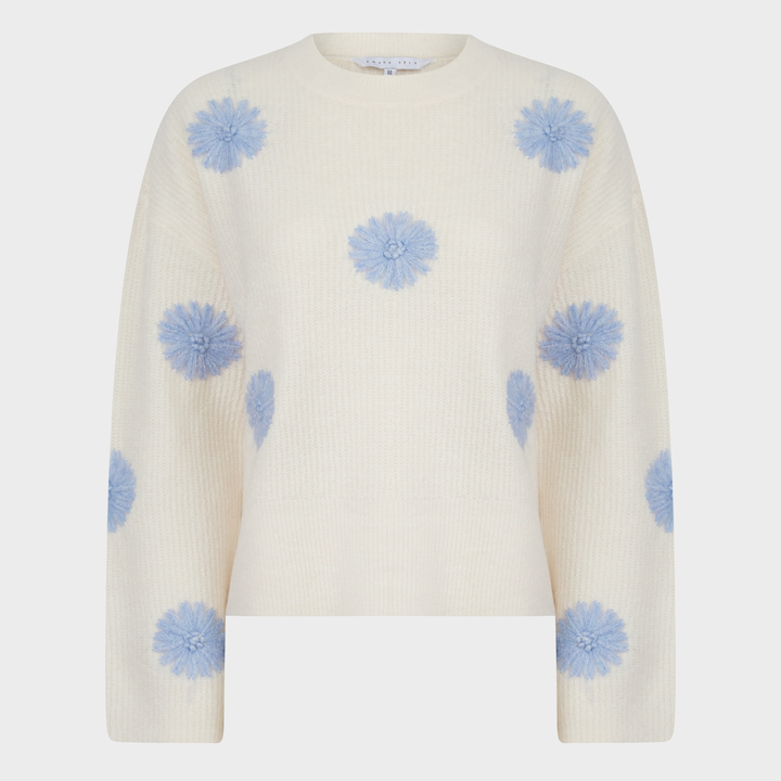 Ladies Embroidered Flower Jumper