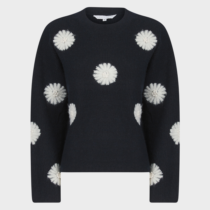 Ladies Embroidered Flower Jumper