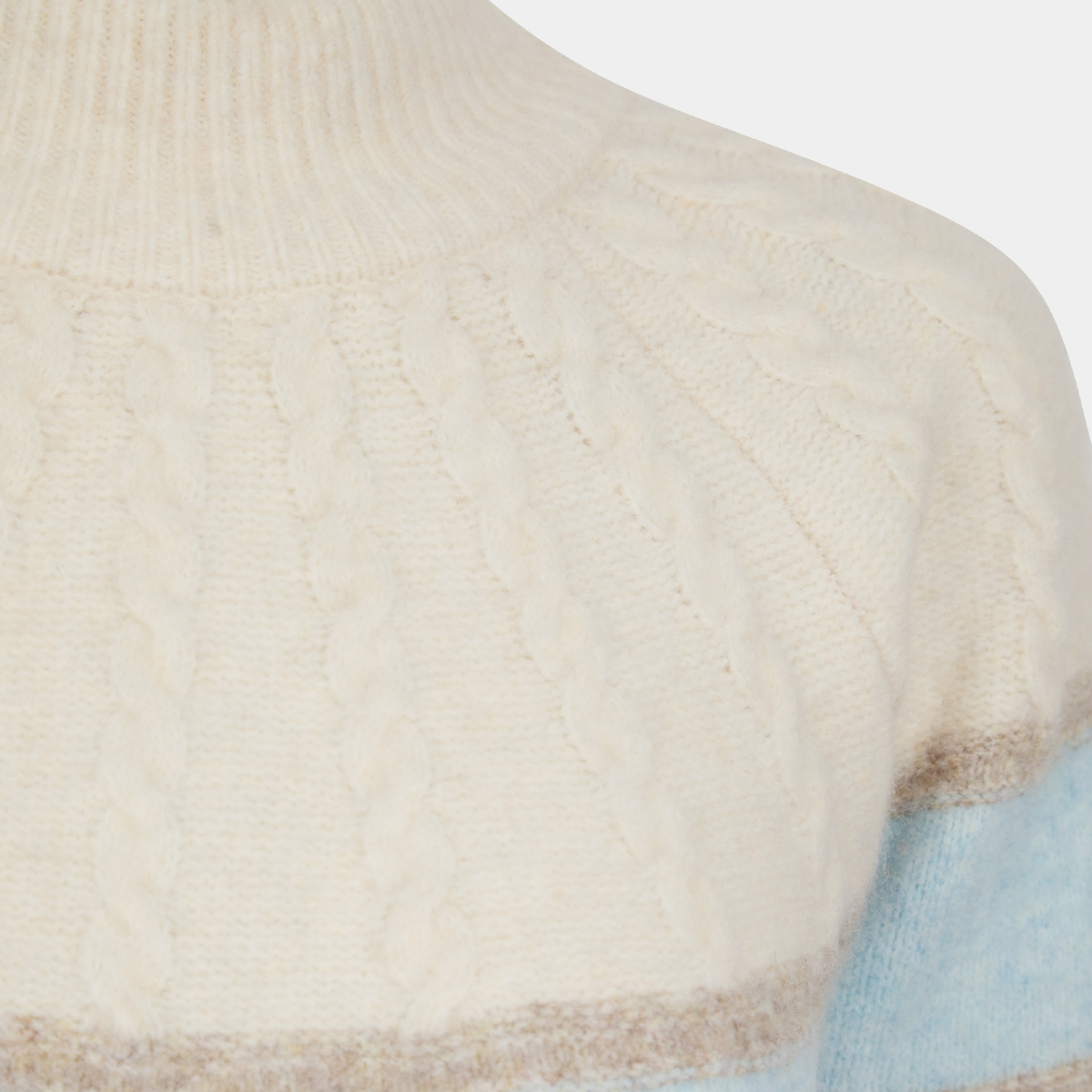 Ladies Cable Yoke Stripe Jumper