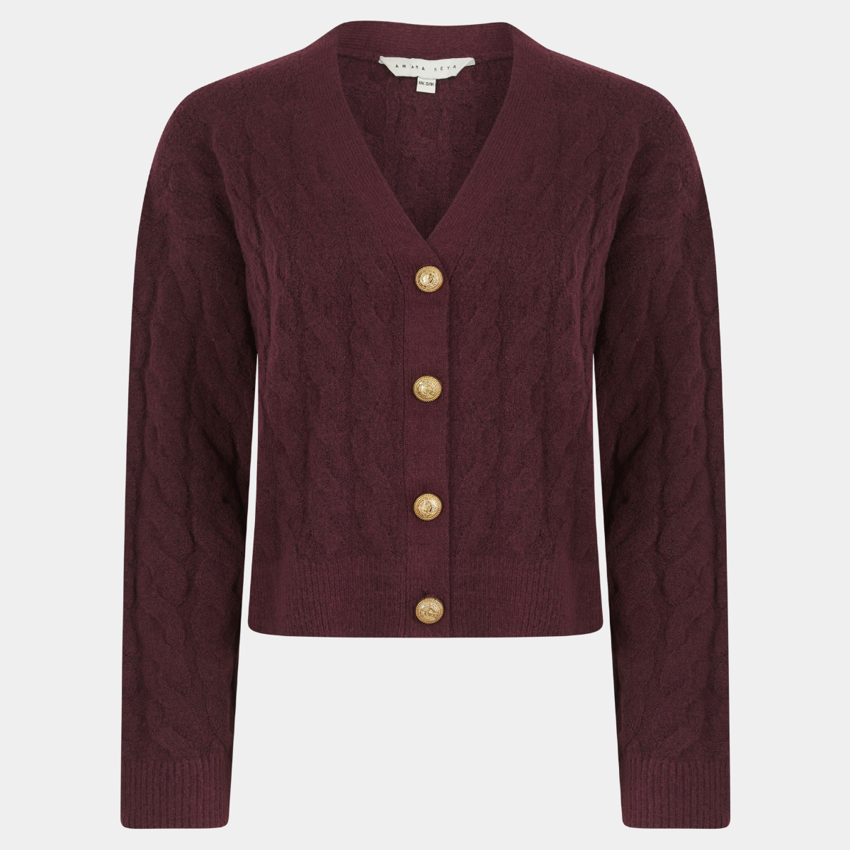 Ladies Gold Button Stripe Cardi
