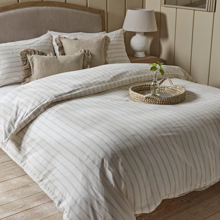 Dusk Natural Chevron Stripe Duvet - Duvet Cover Only