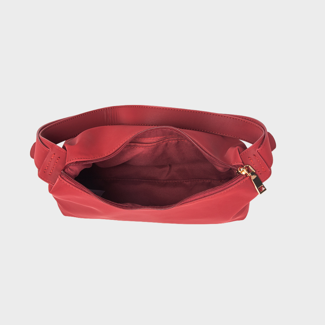 Red Mini Curved Shoulder Bag