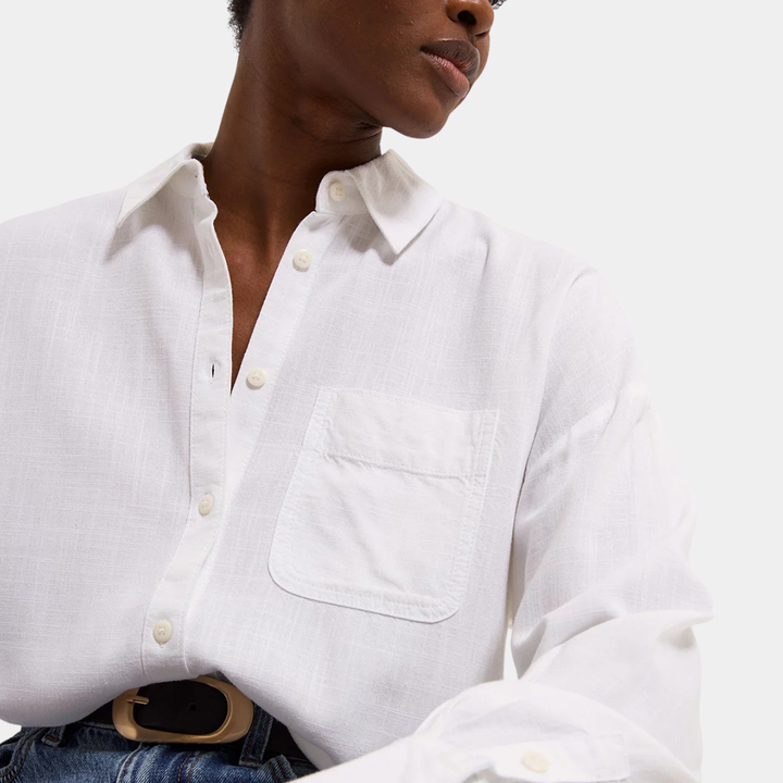 Ex Store Ladies White Linen Shirt