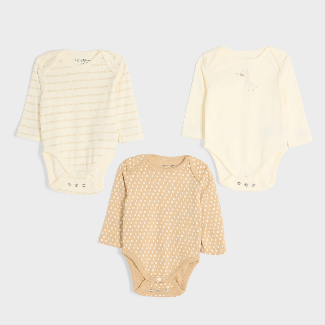 3pce Giraffe Organic Baby Vests from You Know Who's