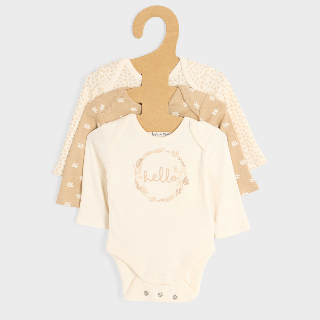 3pce "Hello" Organic Baby Vests from You Know Who's