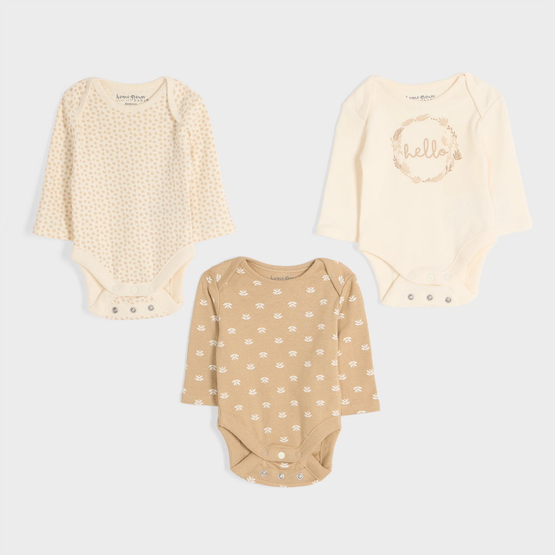 3pce "Hello" Organic Baby Vests from You Know Who's
