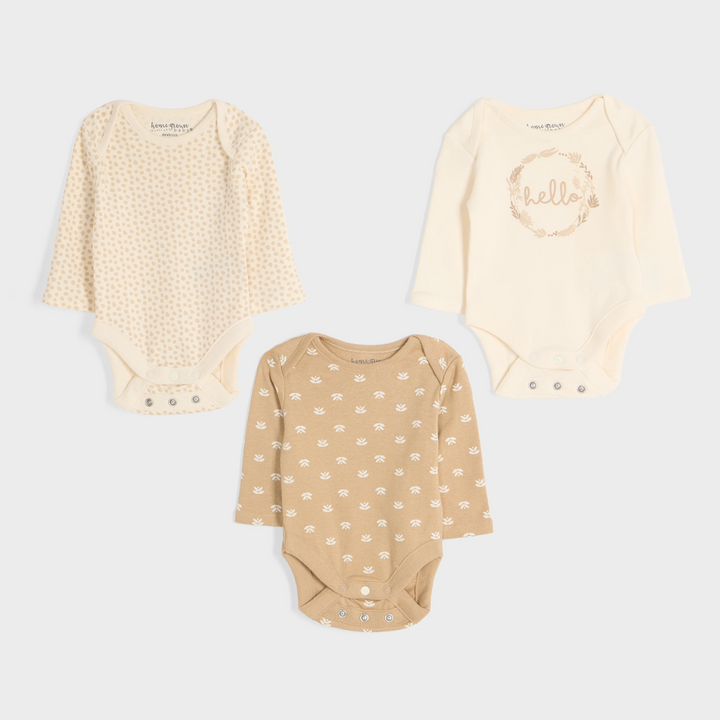 3pce "Hello" Organic Baby Vests from You Know Who's