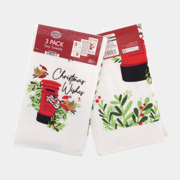 3pk Christmas Tea Towel Christmas Wishes from You Know Who's