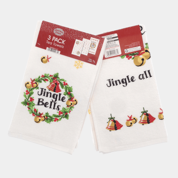 3pk Christmas Tea Towel Jingle Bells from You Know Who's