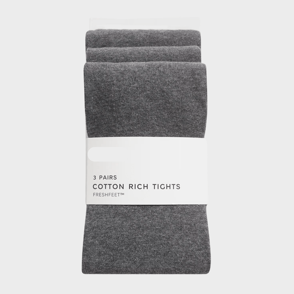 3PK Girls Cotton Rich Tights Cool & Fresh Feet from You Know Who's