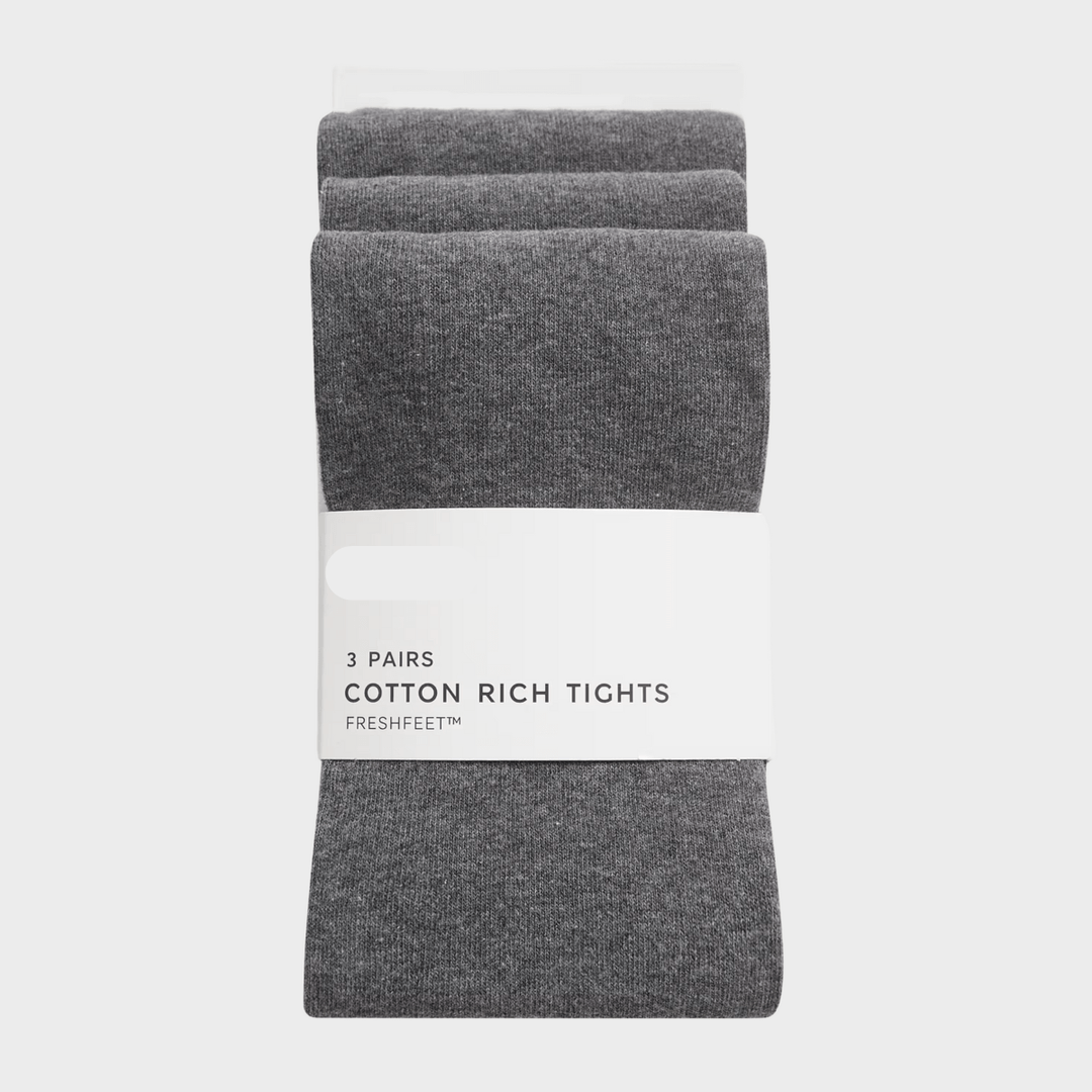 3PK Girls Cotton Rich Tights Cool & Fresh Feet from You Know Who's