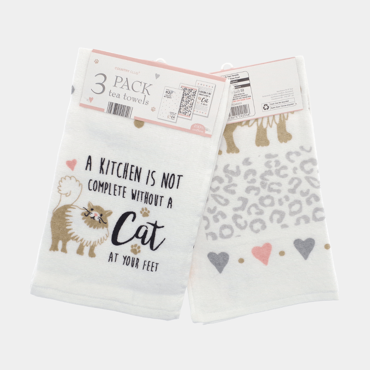3PK Velour Tea Towel Dogs Cats from You Know Who's