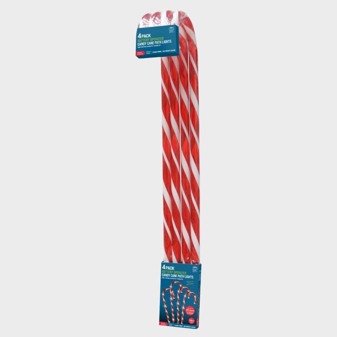 4 Candy Cane Path Lights - 70cm from You Know Who's