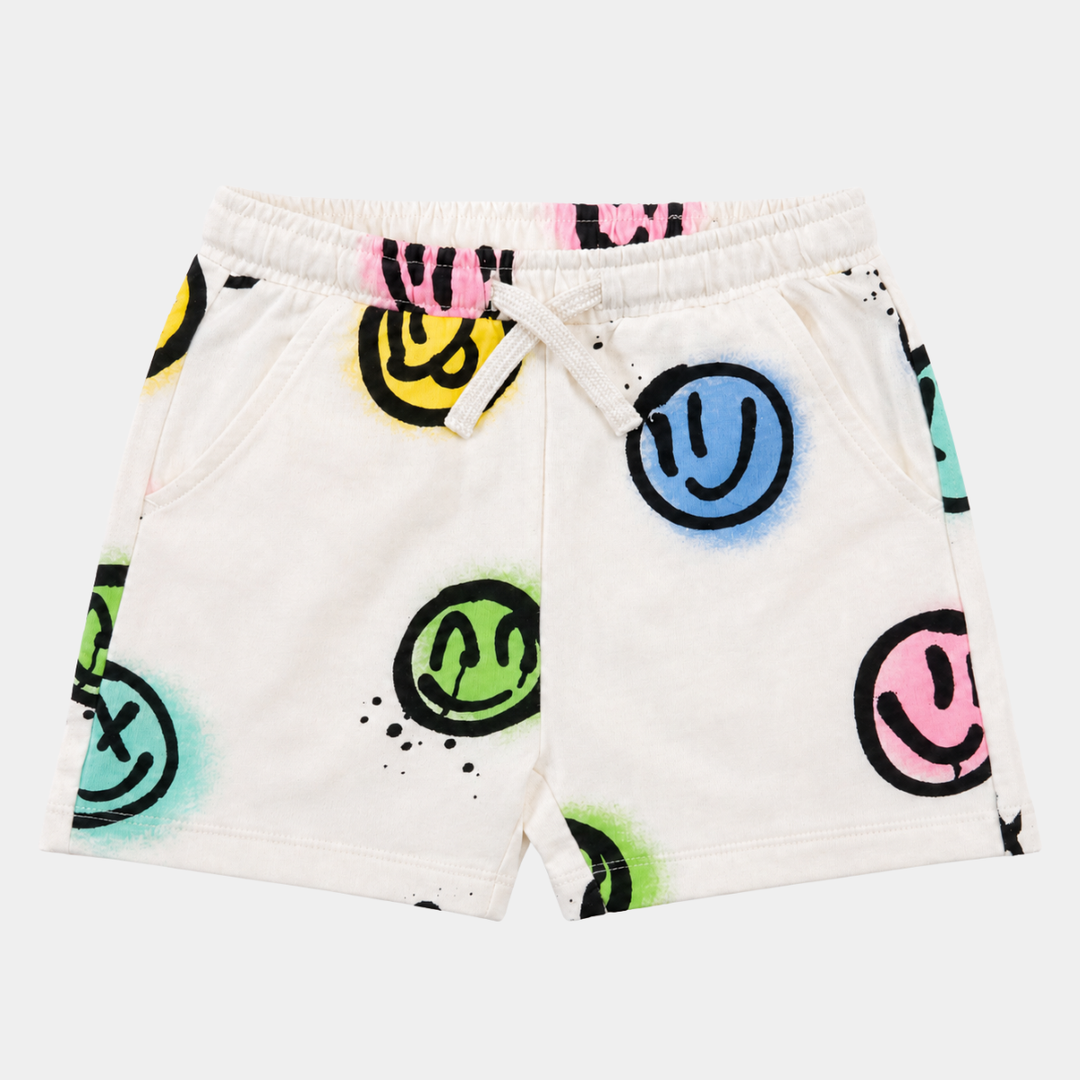 Kids Smiley Face Jersey Shorts