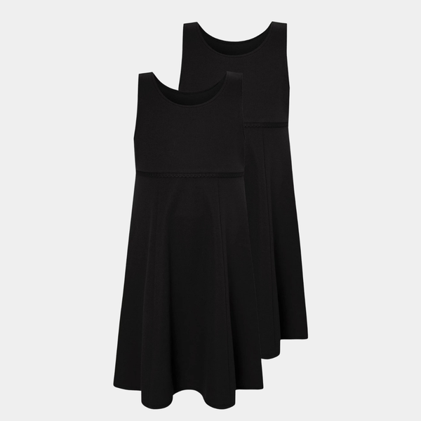 Girls 2pk Plain Pinafore