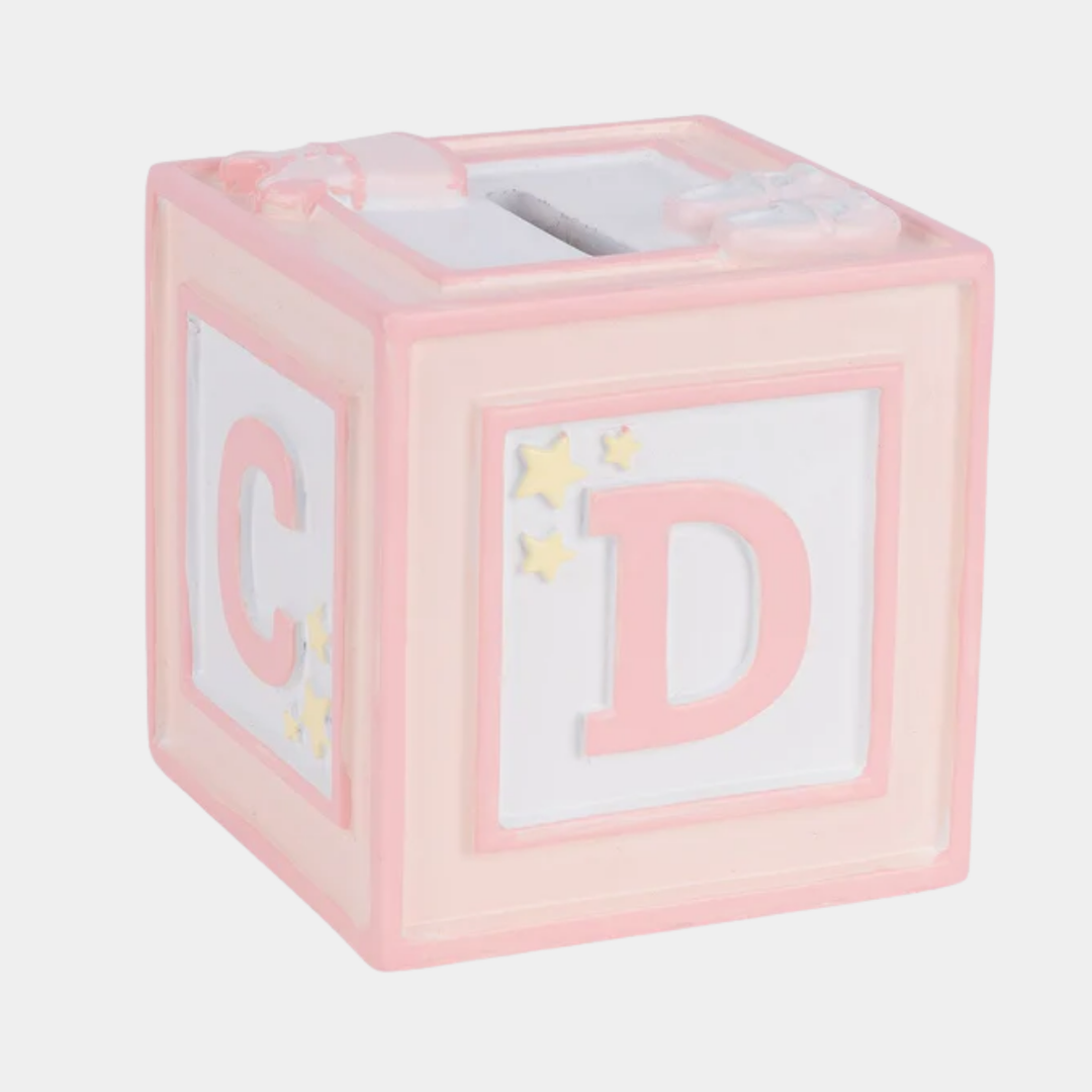 Baby Pink ABC Money Box 9cm