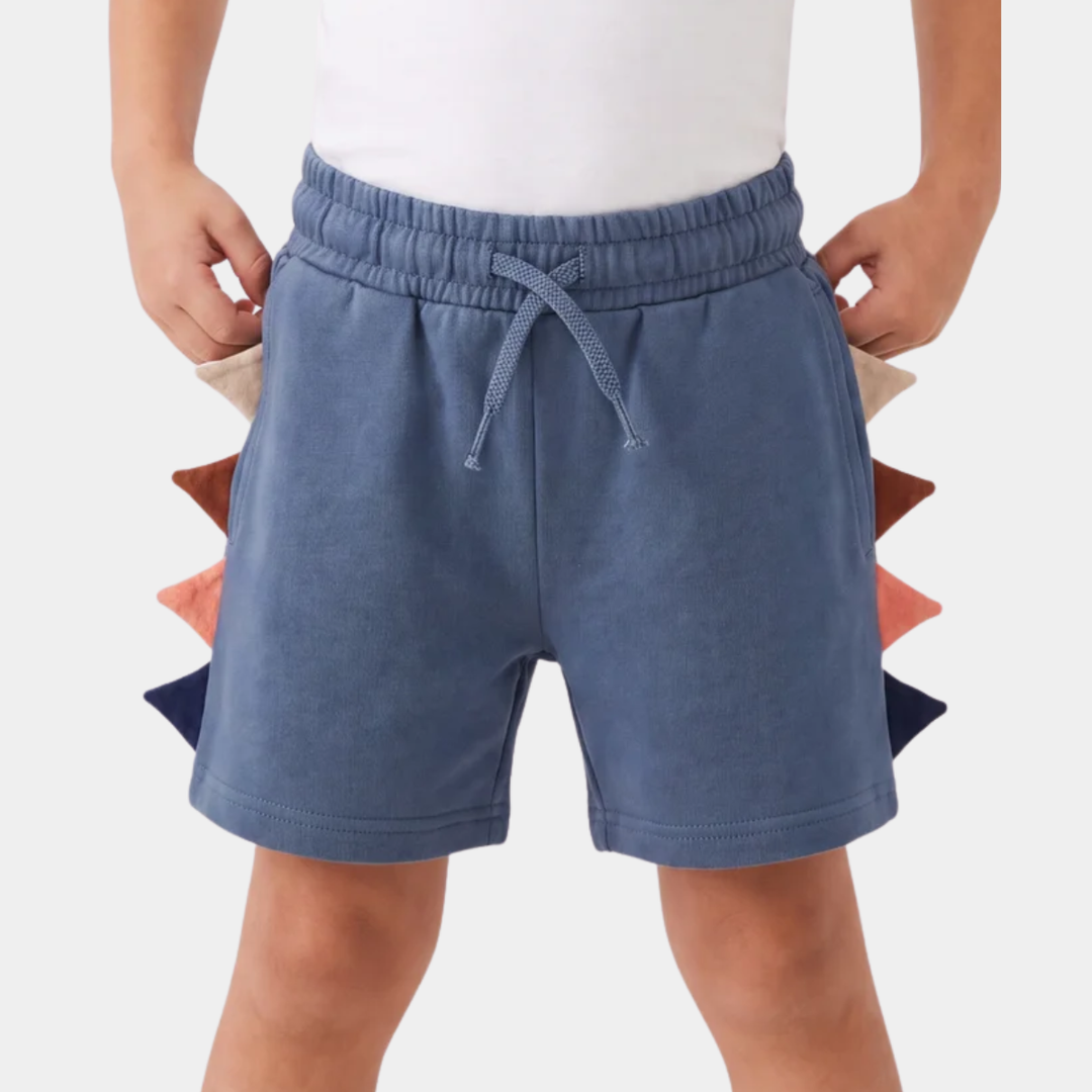 Kids Charcoal Dino Jersey Shorts