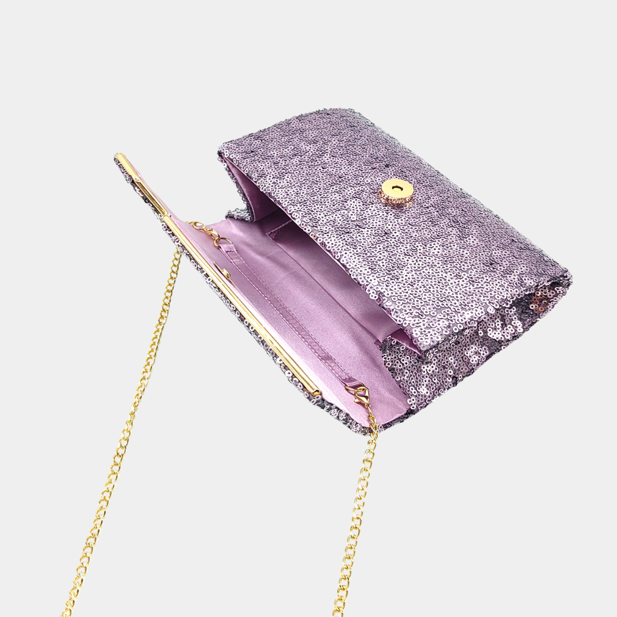 Pink Glitter Clutch Bag