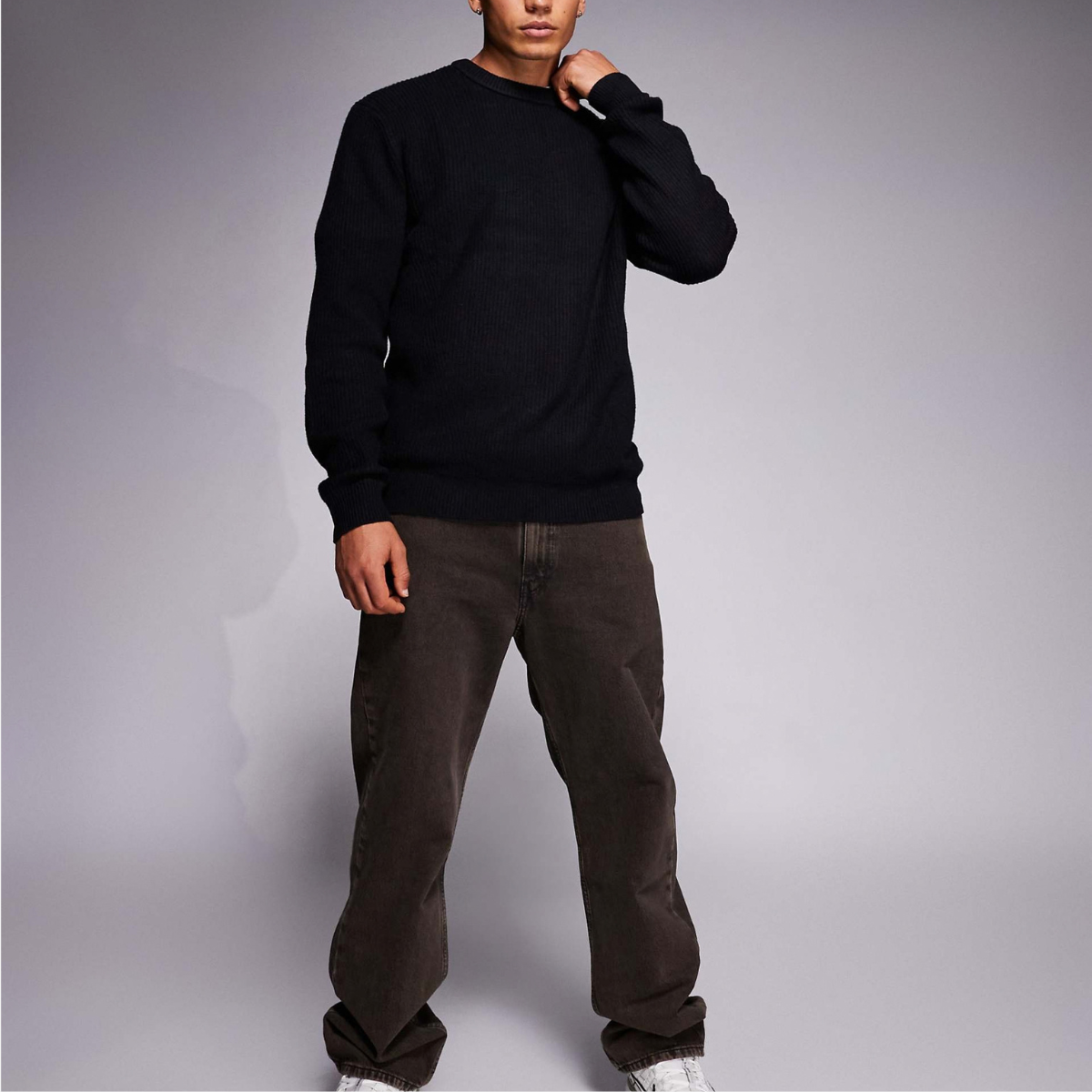 Mens RI Crew Neck Knitted Jumper