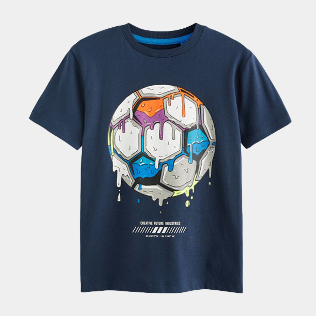 Kids Rainbow Paint Football T-shirt
